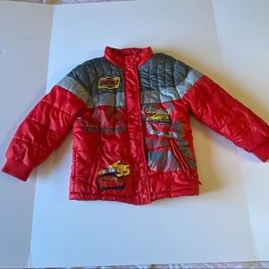 Disney’s Cars Lighting McQueen Red Puffer Jacket Kids Sz 5/6